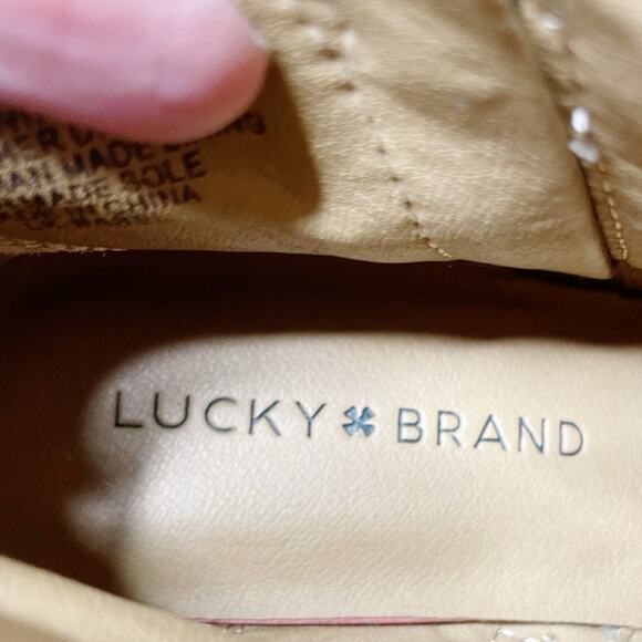 Lucky Brand Basel Leopard Print Leather Ankle Booties Black Tan Size 6.5M - Picture 5 of 8